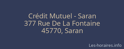Crédit Mutuel - Saran