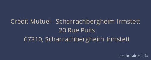 Crédit Mutuel - Scharrachbergheim Irmstett