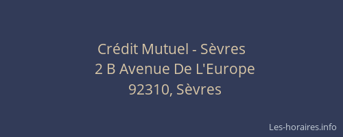 Crédit Mutuel - Sèvres