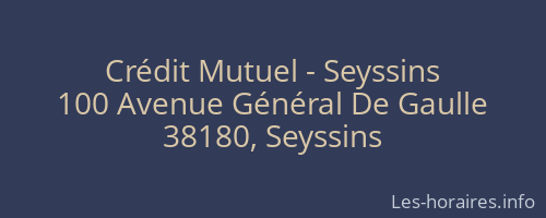 Crédit Mutuel - Seyssins