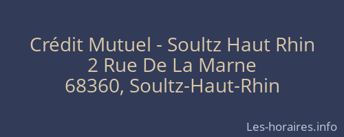 Crédit Mutuel - Soultz Haut Rhin