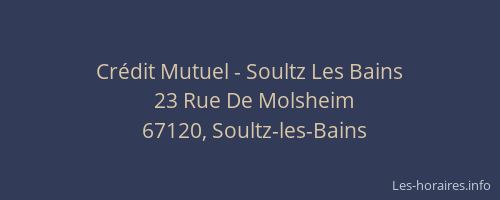 Crédit Mutuel - Soultz Les Bains