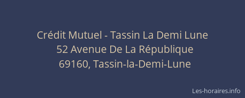 Crédit Mutuel - Tassin La Demi Lune