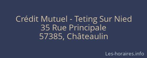 Crédit Mutuel - Teting Sur Nied