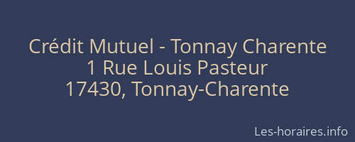 Crédit Mutuel - Tonnay Charente