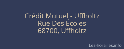 Crédit Mutuel - Uffholtz