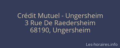 Crédit Mutuel - Ungersheim