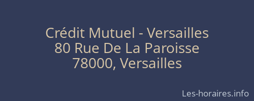 Crédit Mutuel - Versailles