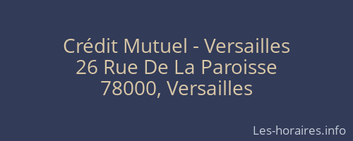 Crédit Mutuel - Versailles