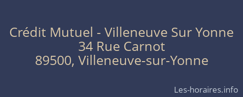Crédit Mutuel - Villeneuve Sur Yonne
