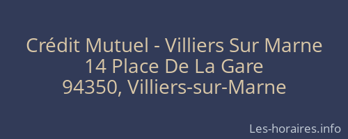 Crédit Mutuel - Villiers Sur Marne