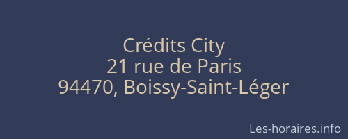 Crédits City