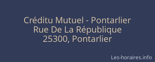 Créditu Mutuel - Pontarlier