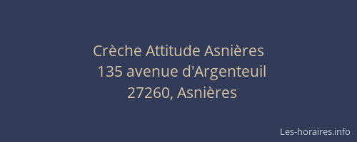 Cr&egrave;che Attitude Asni&egrave;res