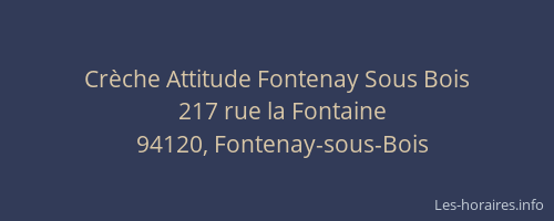 Crèche Attitude Fontenay Sous Bois