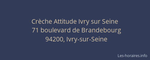 Crèche Attitude Ivry sur Seine