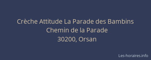 Cr&egrave;che Attitude La Parade des Bambins