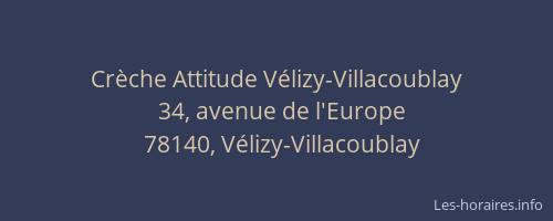 Cr&egrave;che Attitude V&eacute;lizy-Villacoublay