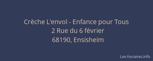 Cr&egrave;che L'envol - Enfance pour Tous