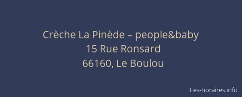 Crèche La Pinède – people&baby
