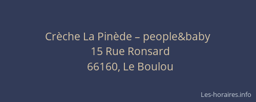 Cr&egrave;che La Pin&egrave;de – people&baby