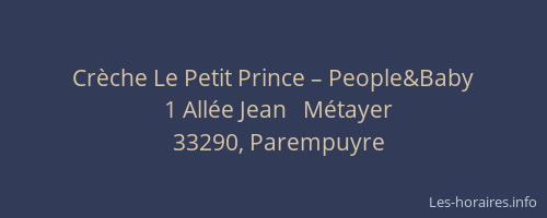 Cr&egrave;che Le Petit Prince – People&Baby