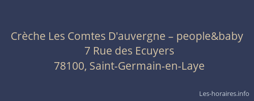 Crèche Les Comtes D'auvergne – people&baby