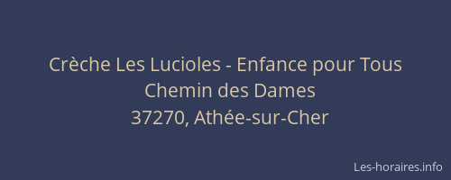 Cr&egrave;che Les Lucioles - Enfance pour Tous