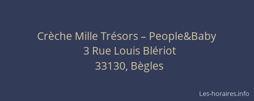 Crèche Mille Trésors – People&Baby