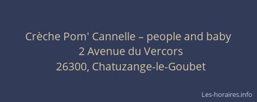 Cr&egrave;che Pom' Cannelle – people and baby