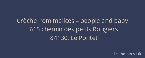 Crèche Pom'malices – people and baby