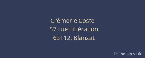 Cr&egrave;merie Coste