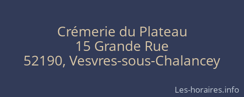 Crémerie du Plateau