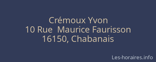 Crémoux Yvon