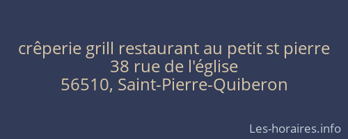 crêperie grill restaurant au petit st pierre