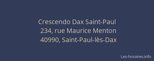 Crescendo Dax Saint-Paul