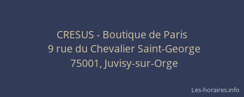 CRESUS - Boutique de Paris
