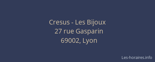 Cresus - Les Bijoux