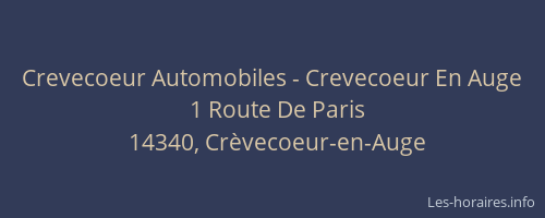 Crevecoeur Automobiles - Crevecoeur En Auge