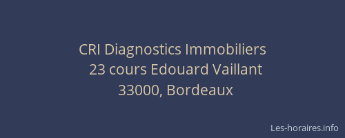 CRI Diagnostics Immobiliers