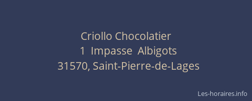 Criollo Chocolatier