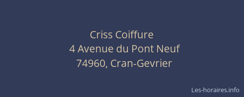 Criss Coiffure