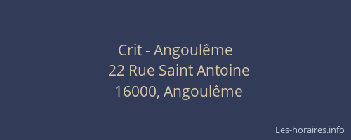 Crit - Angoulême