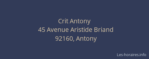 Crit Antony
