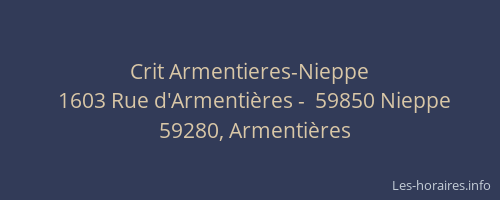 Crit Armentieres-Nieppe