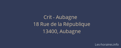 Crit - Aubagne