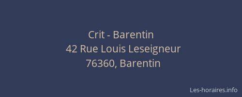 Crit - Barentin