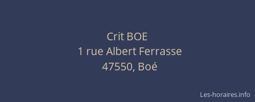 Crit BOE