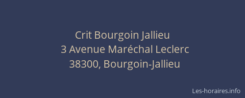 Crit Bourgoin Jallieu
