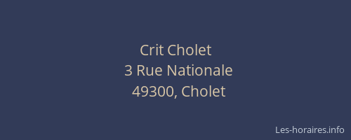 Crit Cholet